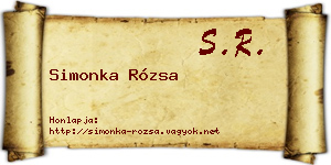 Simonka Rózsa névjegykártya