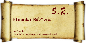 Simonka Rózsa névjegykártya